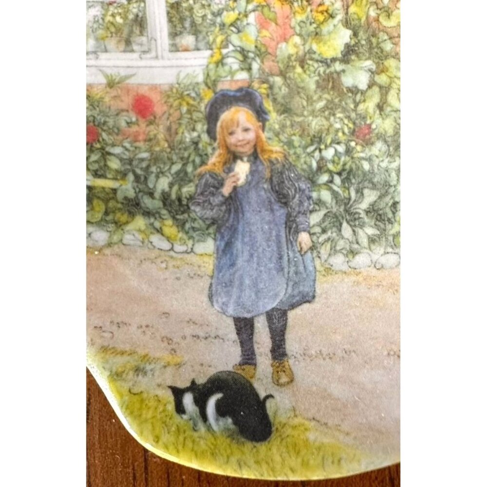 Ashdene Tes Bag Holder Girl with Cat Sunflowers 2008 Australia Melamine Rare